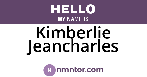 Kimberlie Jeancharles