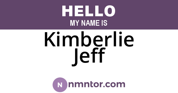Kimberlie Jeff