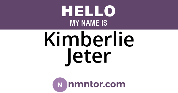 Kimberlie Jeter