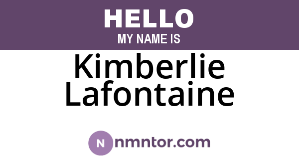 Kimberlie Lafontaine