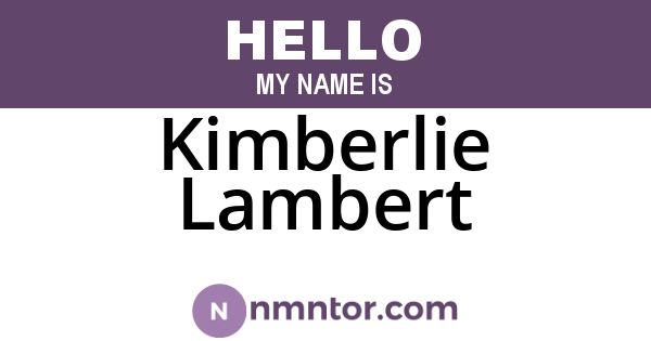 Kimberlie Lambert