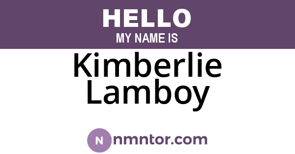 Kimberlie Lamboy