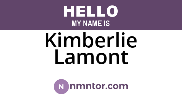 Kimberlie Lamont