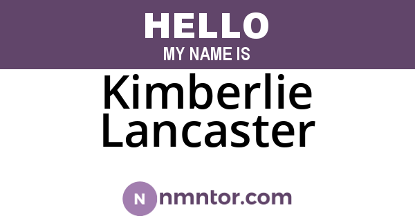 Kimberlie Lancaster