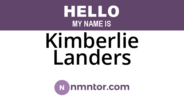 Kimberlie Landers