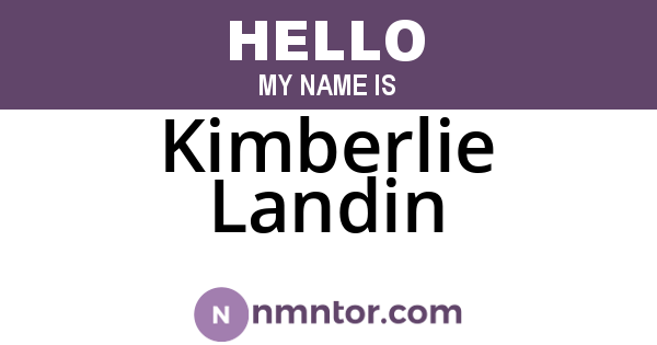 Kimberlie Landin