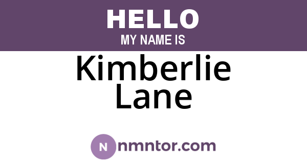 Kimberlie Lane
