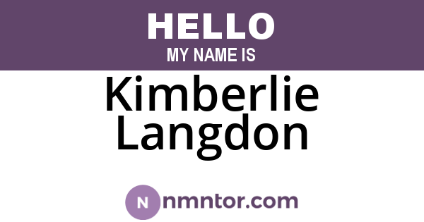 Kimberlie Langdon