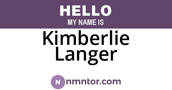 Kimberlie Langer
