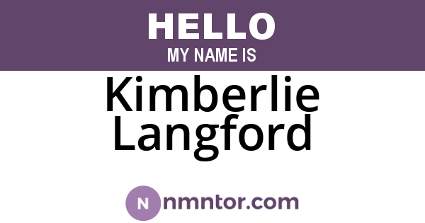 Kimberlie Langford