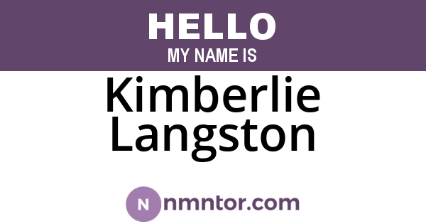 Kimberlie Langston