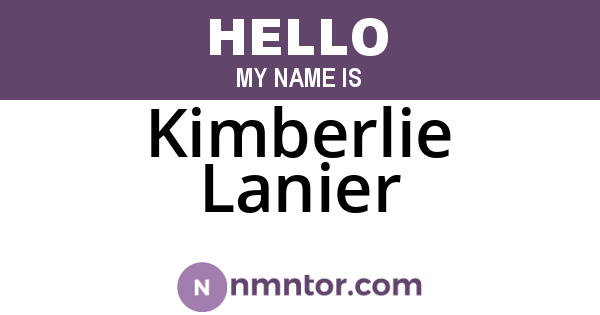 Kimberlie Lanier