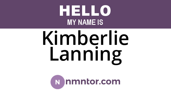 Kimberlie Lanning