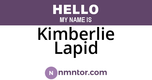 Kimberlie Lapid