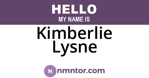 Kimberlie Lysne
