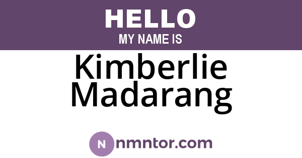 Kimberlie Madarang