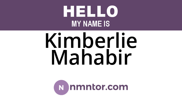 Kimberlie Mahabir