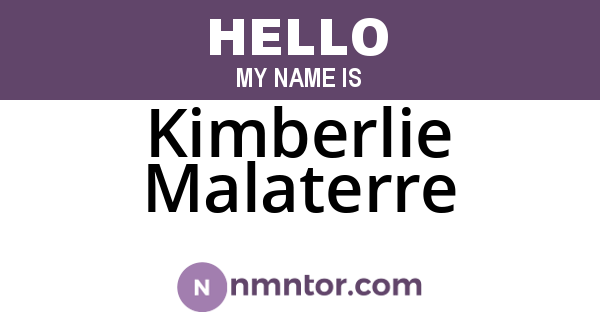 Kimberlie Malaterre