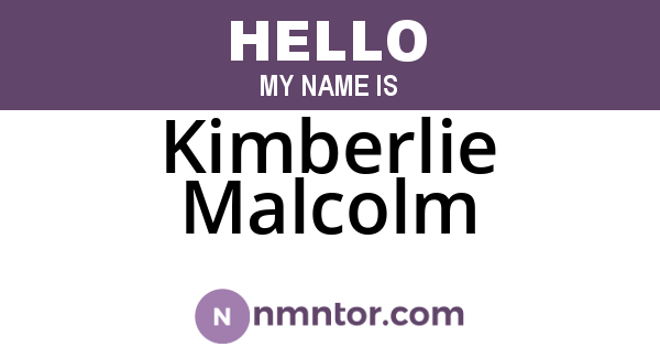 Kimberlie Malcolm