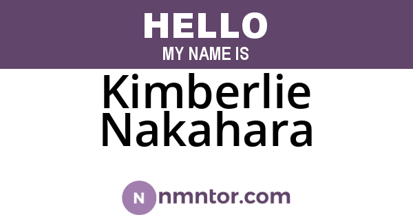 Kimberlie Nakahara