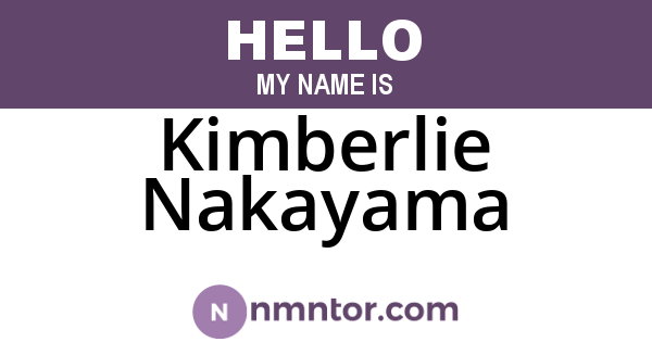 Kimberlie Nakayama