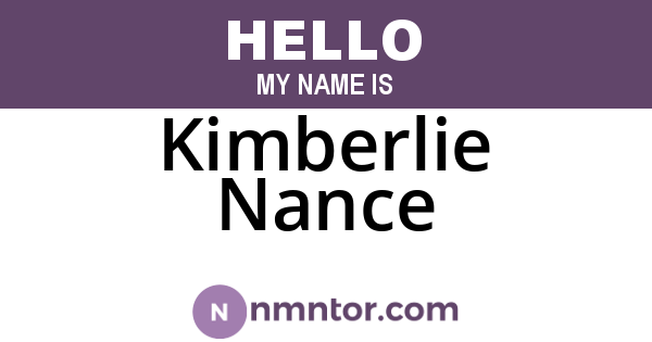 Kimberlie Nance