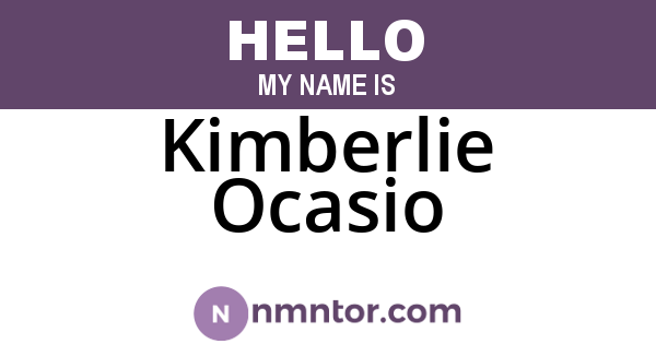 Kimberlie Ocasio