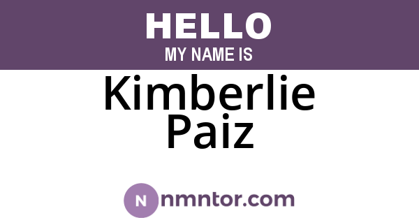 Kimberlie Paiz