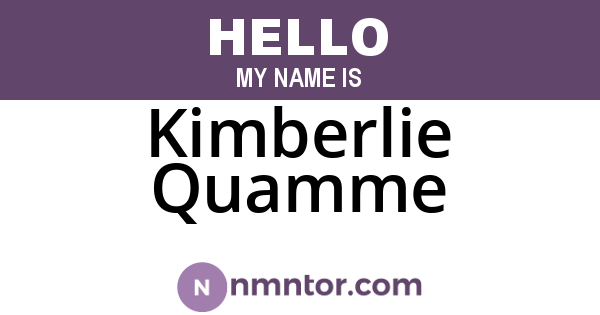 Kimberlie Quamme