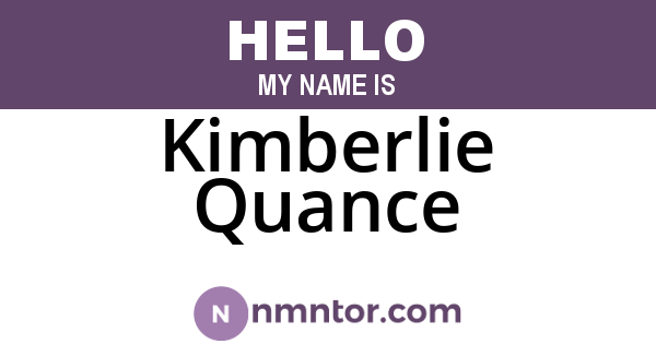 Kimberlie Quance