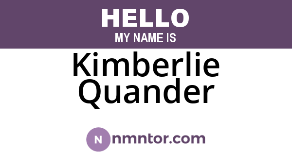 Kimberlie Quander