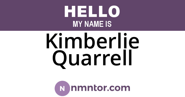 Kimberlie Quarrell