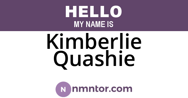 Kimberlie Quashie