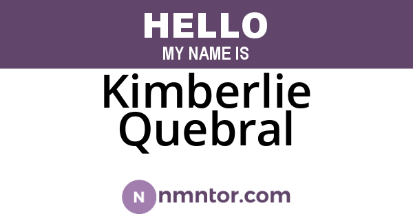 Kimberlie Quebral