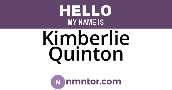 Kimberlie Quinton