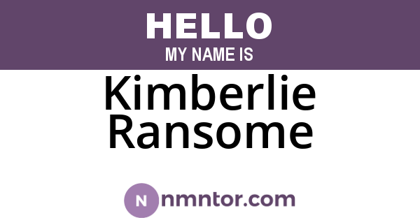 Kimberlie Ransome