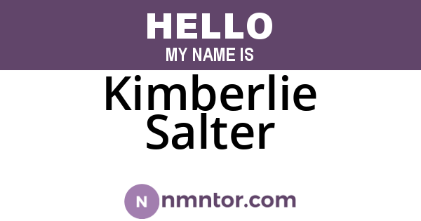 Kimberlie Salter