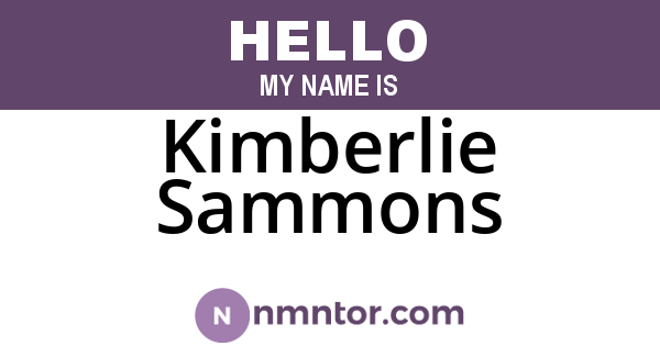 Kimberlie Sammons