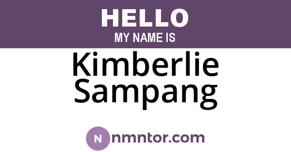 Kimberlie Sampang