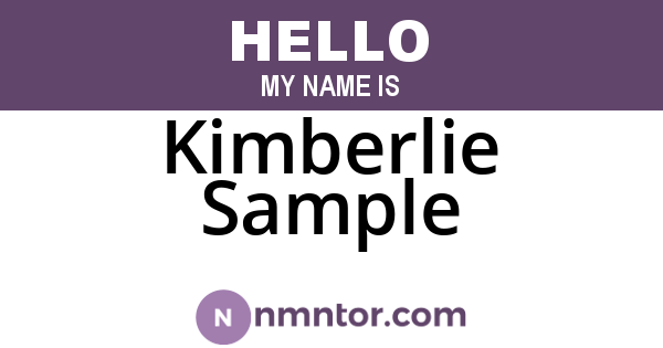 Kimberlie Sample