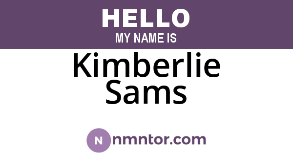 Kimberlie Sams