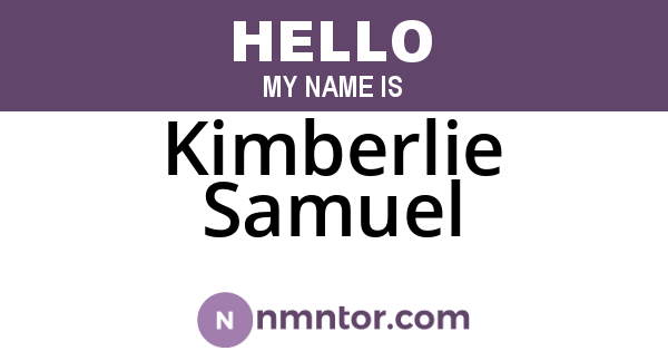 Kimberlie Samuel