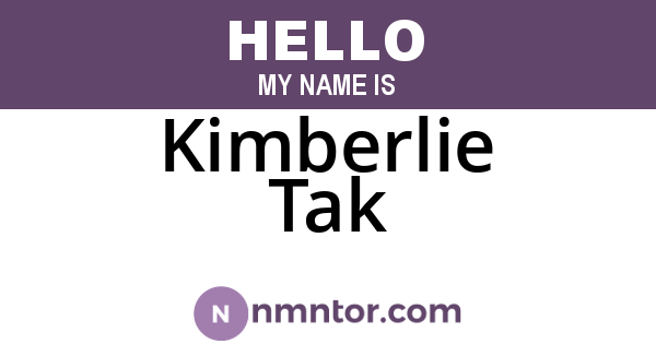 Kimberlie Tak