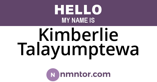 Kimberlie Talayumptewa