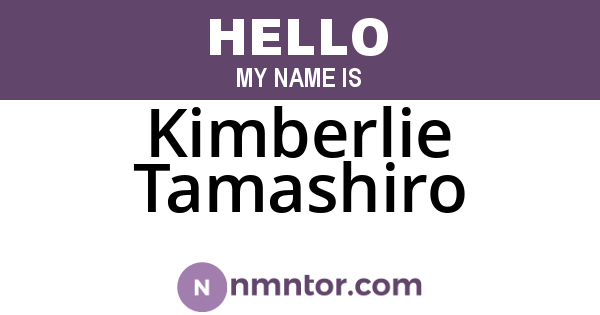 Kimberlie Tamashiro