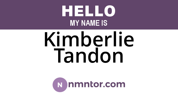 Kimberlie Tandon