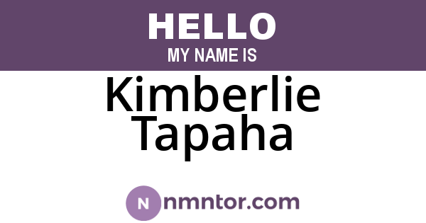 Kimberlie Tapaha