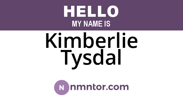 Kimberlie Tysdal