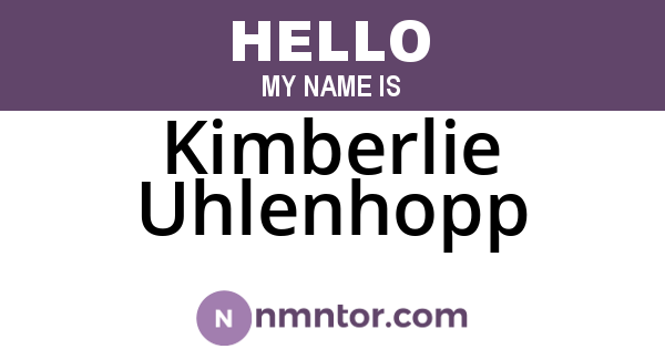Kimberlie Uhlenhopp