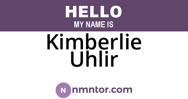 Kimberlie Uhlir